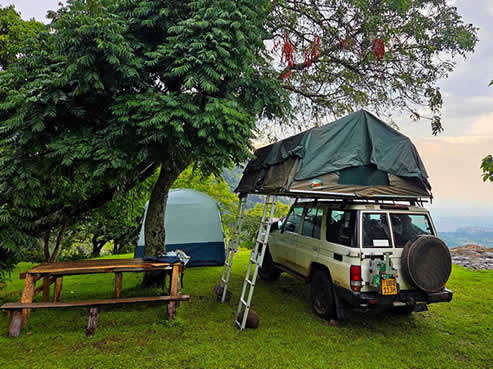Musanze (Ruhengeri), the main gateway to Volcanoes National Park, has campsites and budget facilities where you can set up your tent after a day of trekking.
